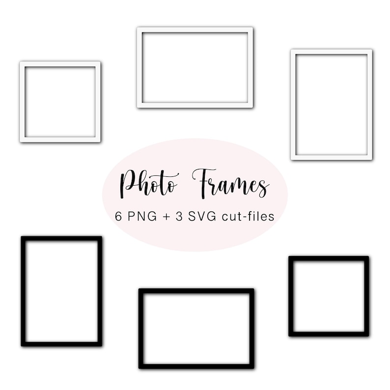 Digital Photo Frames Cliparts. Includes SVG cut files.
