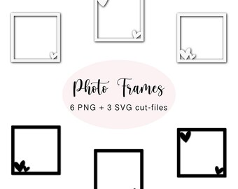Heart-Shaped Digital Photo Frames – 6 PNG + 3 SVG – For GoodNotes & Commercial Use