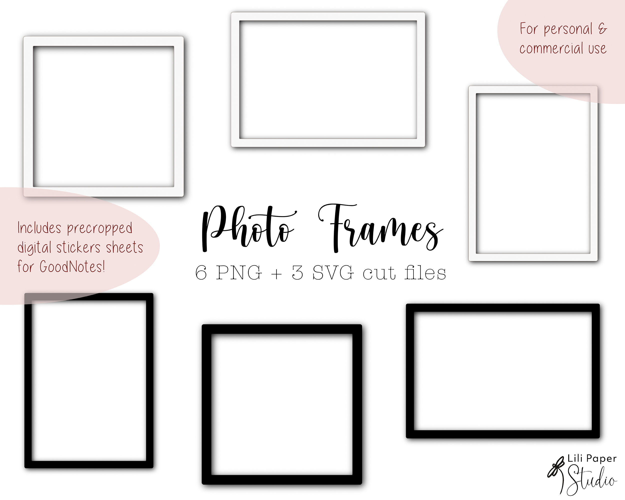 Digital Photo Frames Digital Download 6 Transparent PNG Etsy Canada