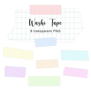 Pastel Washi Tape Clipart: Digital Stickers for GoodNotes (PNG Files)