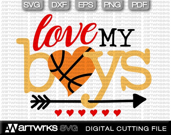 Download Basketball love svg basketball mom dxf Love My Boys svg | Etsy
