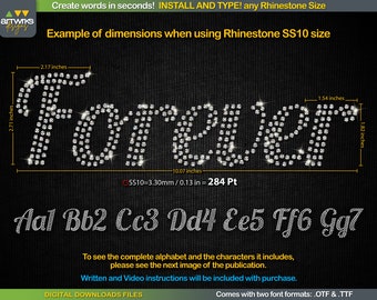Alphabet Rhinestone cursive script font for cricut silhouette and more | Rhinestone template font by ArtWorks Designs