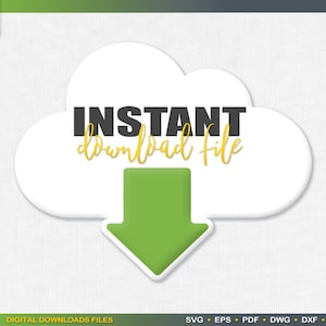 May include: White cloud with a black text overlay that says "INSTANT download file" and a green downward arrow.