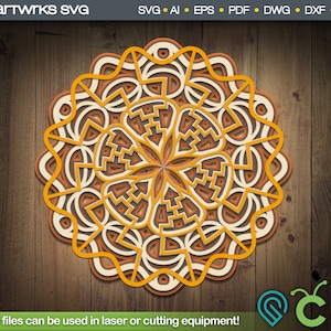 3D Mandala SVG Layered mandala SVG Mandala | Pattern by Artworks SVG