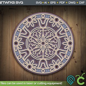 Layered mandala SVG 3D Mandala SVG Mandala | Pattern by Artworks SVG