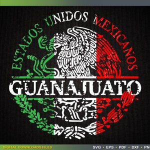 Distressed Escudo nacional Split monogram SVG file Tricolor Guanajuato Aguila Mexicana Mexico SVG by ArtWorks Designs