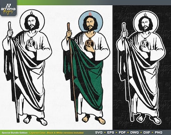 San Judas SVG | St. Jude Thaddeus Religious SVG files for Cricut and Silhouette SvG file Bundle layered SVG by ArtWorks Designs