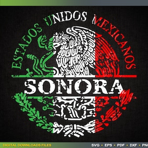 Distressed Mexican Eagle SVG Coat Of Arms Eagle Split monogram SVG file Sonora Tri-color Mexican SVG by ArtWorks Designs