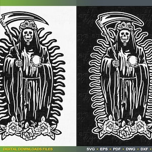 SANTA MUERTE SVG | Holy Death Grim Reaper La Santisima Muerte Religious SvG file for Cricut La flaca lady of death by ArtWorks Designs