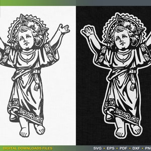 Divino Niño Jesús Archivo de corte digital Divino Nino Jesús Patrón Santo Católico SVG archivos para Silhouette Cricut por ArtWorks Designs