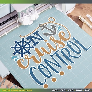 On CRUISE CONTROL | Vacation mode SVG ships anchor family vacation SvG cruise SvG files for Cricut and Silhouette Cameo by ArtWorks Designs