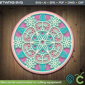 Layered mandala SVG 3D Mandala SVG Pattern | Mandala Svg by Artworks SVG