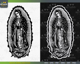 VIRGEN de GUADALUPE Virgen Mary Mother Of God Catholic SVG file Religious SvG Mexican SvG Lady of Guadalupe Christian SvG PnG