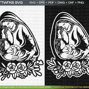 Virgin Mary laser cut file SVG Mother and Child SVG | Religious svg by Artworks SVG