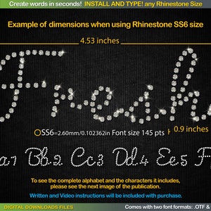 Rhinestone template | Typeable Rhinestone Script font | TTF Rhinestone font by ArtWorks Designs