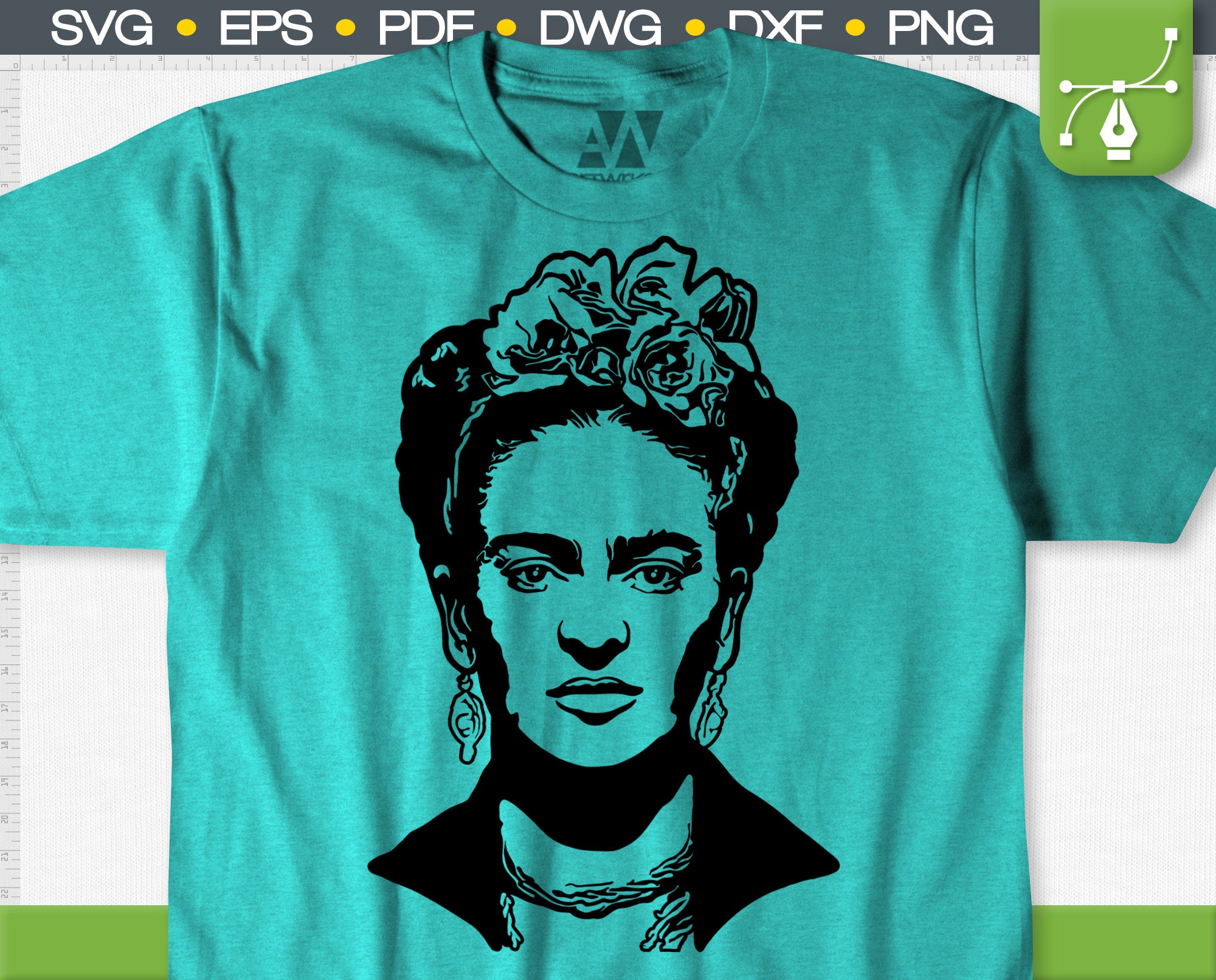 Frida Kahlo Digital portrait artist gifts Mexican svg by | Etsy