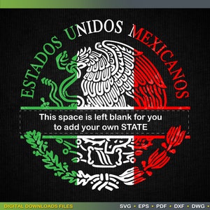 Escudo Mexicano Tricolor Split Monogram SVG Mexico Coat Of Arms DIY Project Mexican flag SVG by ArtWorks Designs