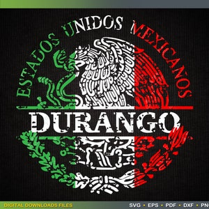 Distressed Split Monogram SVG file Escudo nacional Tricolor Durango Distress Mexico SVG Aguila Mexicana by ArtWorks Designs