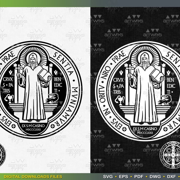 San Benito | Saint benedict medal catholic SVG files for Cricut and Silhouette SvG file St.benedict SvG Religious SVG by ArtWorks Designs