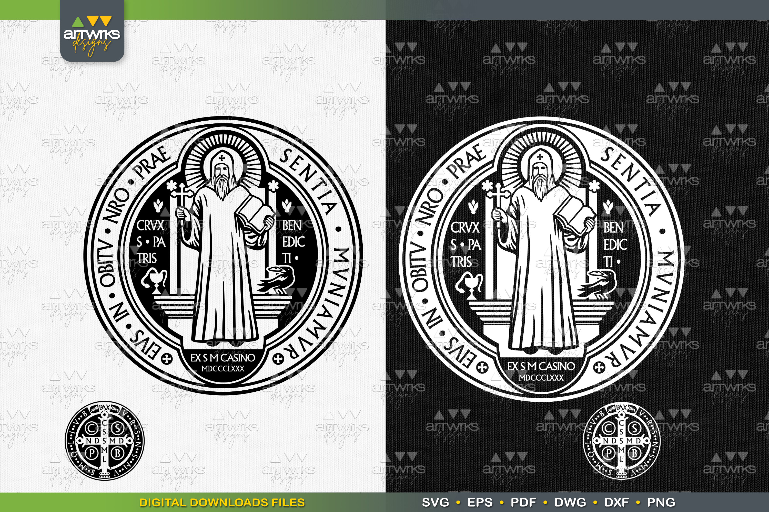 San Benito Saint Benedict Medal Catholic SVG Files for Etsy
