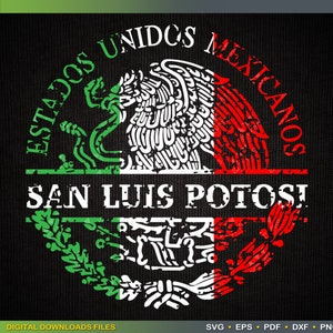 Distressed Aguila Mexicana Mexican States San Luis Potosi Tricolor Split monogram SVG file Mexican SVG by ArtWorks Designs