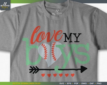 LOVE MY BOYS | Baseball mom SvG design SvG files for Cricut and Silhouette SvG file Baseball SvG by ArtWorks SvG