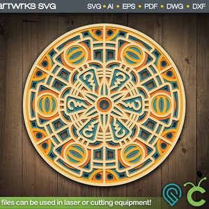 Layered mandala SVG 3D Mandala SVG Mandala svg | Mandala by Artworks SVG