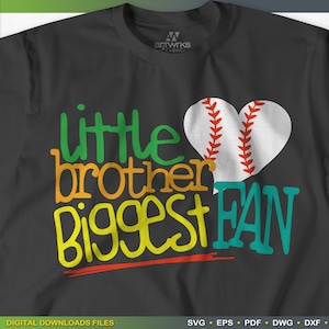 Little brother SVG | Biggest Fan SVG file Baseball heart SvG cute baseball SvG Baseball SVG by ArtWorks Designs