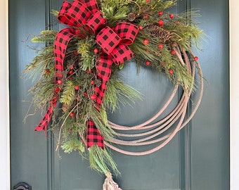 Lariat Rope Christmas Wreath