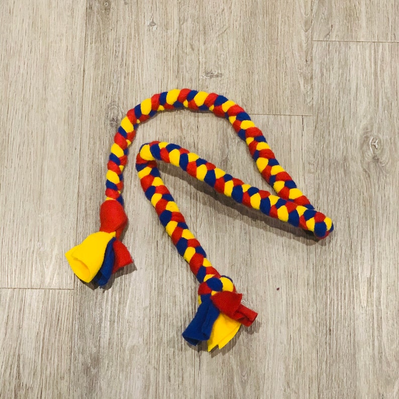 1m Long Platted Fleece Dog Tug Ring Toy dog tug of war puppy Etsy