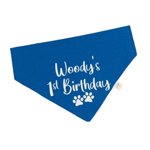 Personalized Dog Birthday Bandana, Slip Collar, Custom Name & Age