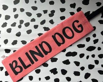 Dog Lead Slip Cover, Blind  Dog warning ,reactive dogs , leash lead cover , yellow warning , nervous , rescue , anxious