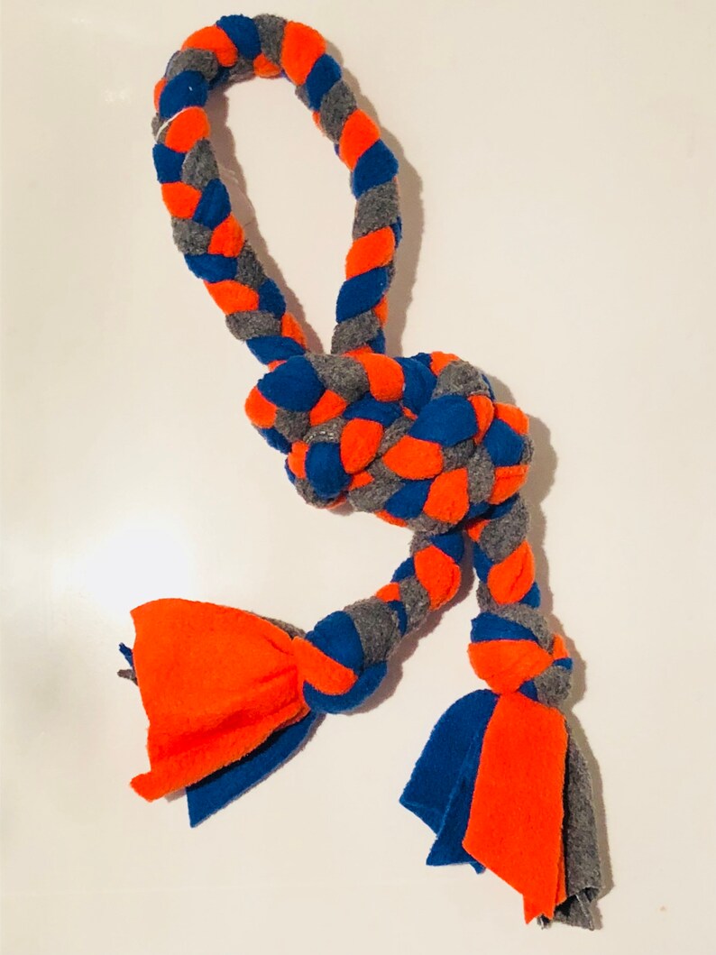 1m Long Platted Fleece Dog Tug Ring Toy Dog Tug of War Puppy Etsy UK