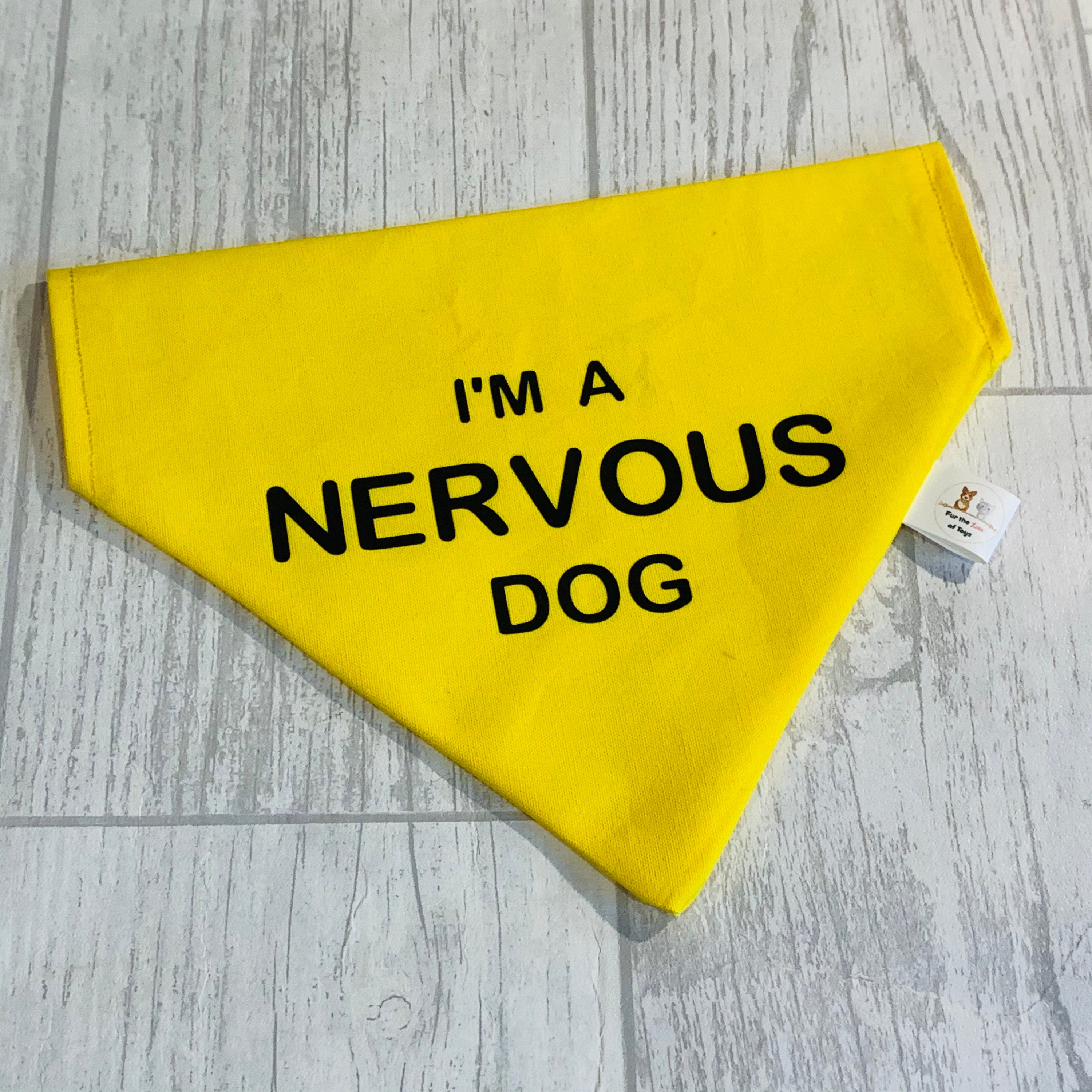 Im a Nervous Dog Yellow Cotton Slip Collar Dog Bandanna Etsy