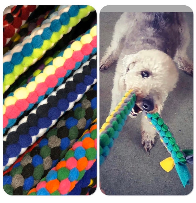 Large Size Tightly Braided Fleece Dog Tug Rope toy dog tug Etsy
