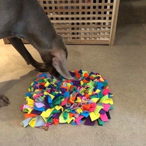 Multi Colour Feast Fleece Enrichment Mat Snuffle Mat for Dogs Cats Hedgehogs Canine Enrichment. Slow feeder. Mental stimulation for dogs image 8
