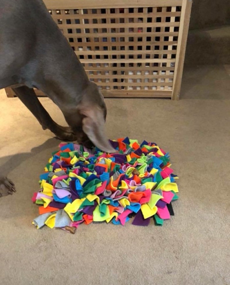 Multi Colour Feast Fleece Enrichment Mat Snuffle Mat for Dogs Cats Hedgehogs Canine Enrichment. Slow feeder. Mental stimulation for dogs image 8