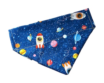 Dog  Cat Bandana Space Paws , New Puppy Gift , neck scarf , bandanna , for dogs , pups , accessory, slip collar