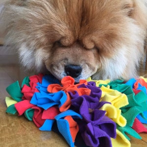 Multi Colour Feast Fleece Enrichment Mat Snuffle Mat for Dogs Cats Hedgehogs Canine Enrichment. Slow feeder. Mental stimulation for dogs image 3