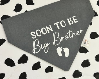 Soon To Be Big Brother Dog Cat Bandana Neckerchief Bandana for Dogs  slip collar style  new baby announcement