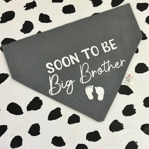 Soon To Be Big Brother Dog Cat Bandana Neckerchief Bandana for Dogs  slip collar style  new baby announcement