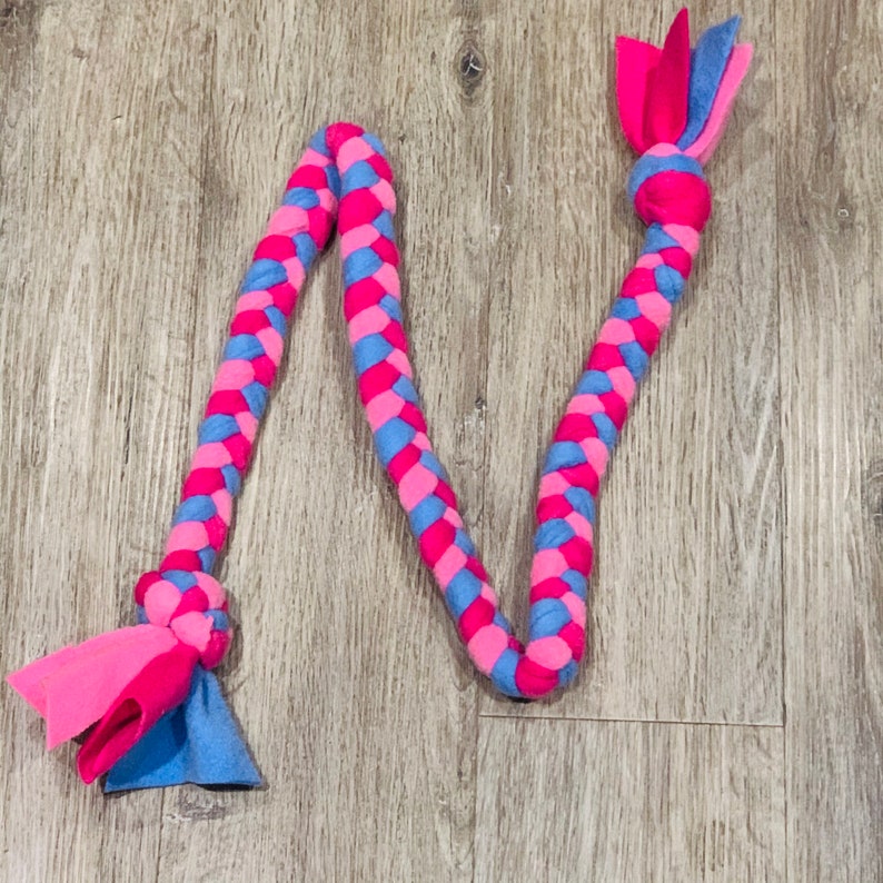 1m Long Platted Fleece Dog Tug Ring Toy Dog Tug of War Puppy Etsy UK