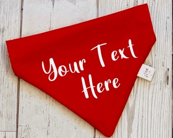 Dog / Cat Custom Text  Bandana  Chose your Own Text, Size , Bandana Color & Font color