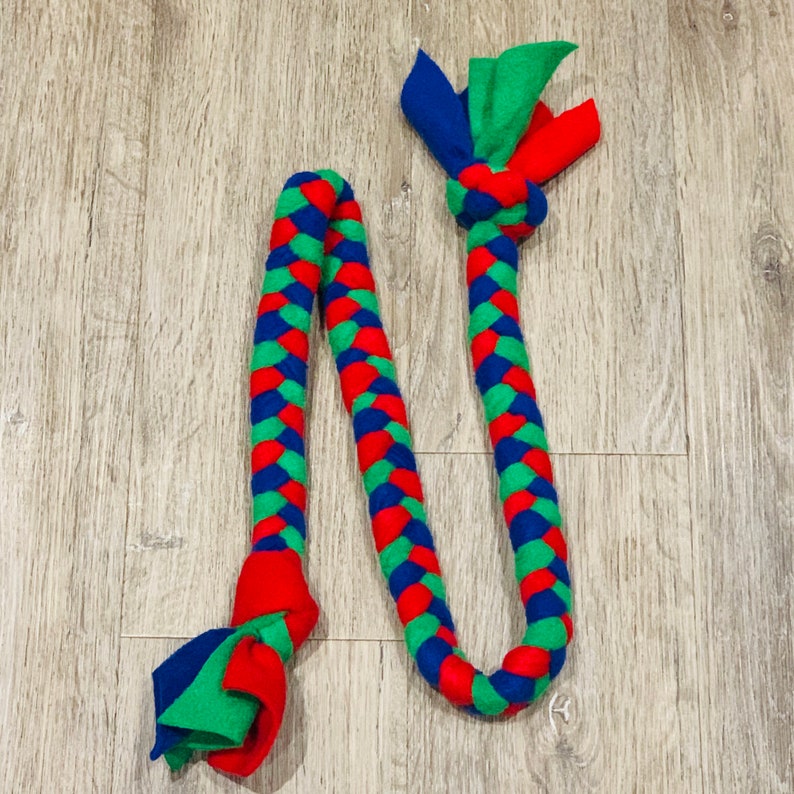 1m Long Platted Fleece Dog Tug Ring Toy dog tug of war puppy Etsy