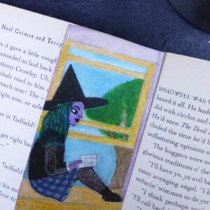 Bookmark - Witch Reading a Book in a Window - Small Fantasy Art Print - Gift for Readers