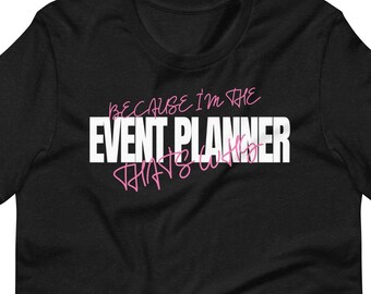 Event Planner T-Shirt, Printed Back Design