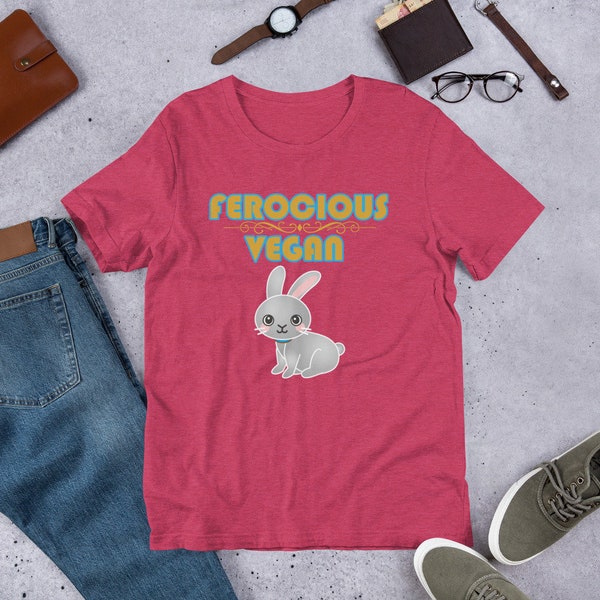 Ferocious Vegan / Bunny Rabbit / Vegan Gifts / Cute Vegan T Shirt