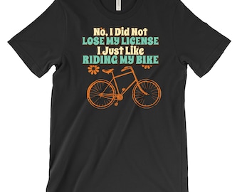 Camiseta divertida de ciclismo: camiseta con gráfico de bicicleta retro