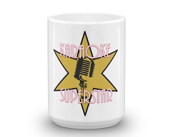 Karaoke Superstar Ceramic Mug: Gift for Singer