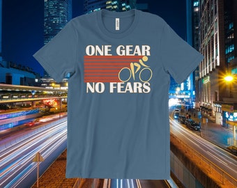 Fixed Gear Bike T-Shirt: No Brake Fixie Bicycle Rider Gift